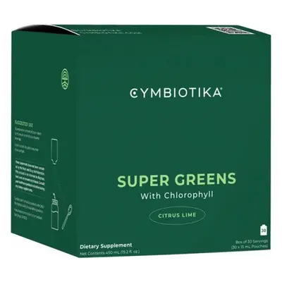 Cymbiotika Super Greens s chlorofylem – citrus limetka, 450 ml