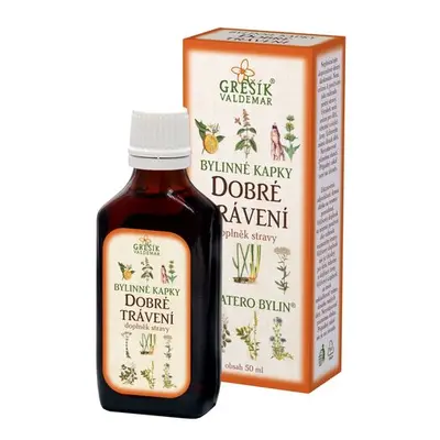 Valdemar Grešík - Natura s.r.o. Dobré trávení kapky 50 ml GREŠÍK-Z-40% líh, Devatero bylin kapky