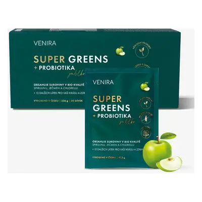 VENIRA super greens + probiotika, jablko, 30 sáčků