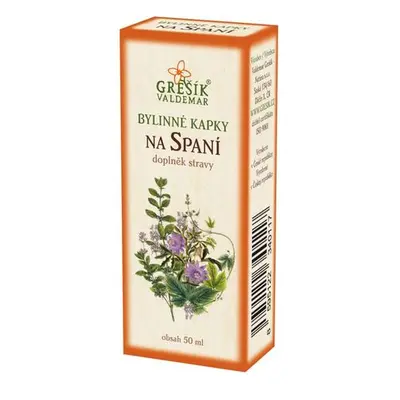 Valdemar Grešík - Natura s.r.o. Na spaní kapky 50 ml GREŠÍK-Z-40% líh, Bylinné kapky