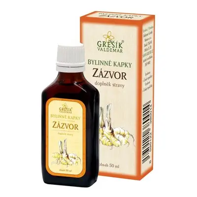 Valdemar Grešík - Natura s.r.o. Zázvor kapky 50 ml GREŠÍK-Z-35% líh, Bylinné kapky