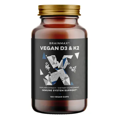 BrainMax Vegan Vitamin D3 & K2, 100 rostlinných kapslí