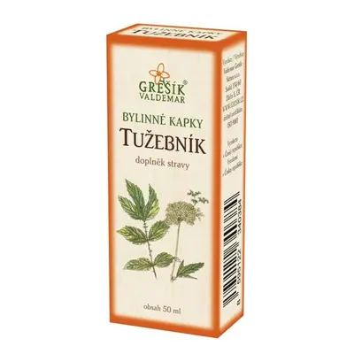 Valdemar Grešík - Natura s.r.o. Tužebník kapky 50 ml GREŠÍK-Z-40% líh, Bylinné kapky