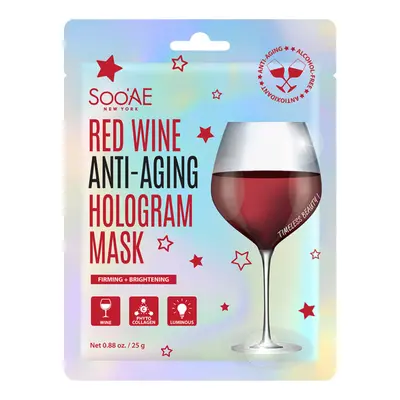 Soo'AE RED WINE ANTI-AGING HOLOGRAMOVÁ MASKA 25g