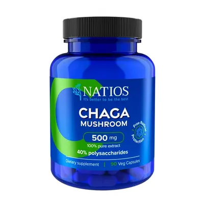 Natios Chaga Extract 500 mg, 40% polysacharidů, 90 kapslí