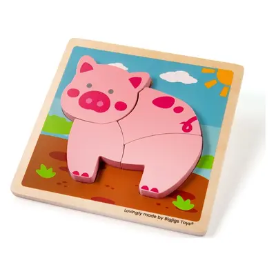 Bigjigs Toys Vkládací puzzle Prasátko