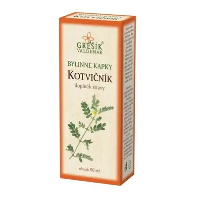 Valdemar Grešík - Natura s.r.o. Kotvičník kapky 50 ml GREŠÍK-Z-35% líh, Bylinné kapky