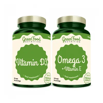 GreenFood Nutrition Omega 3 120 kapslí + Vitamin D3 60 kapslí