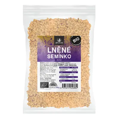 Allnature Lněné semínko zlaté BIO, 200 g