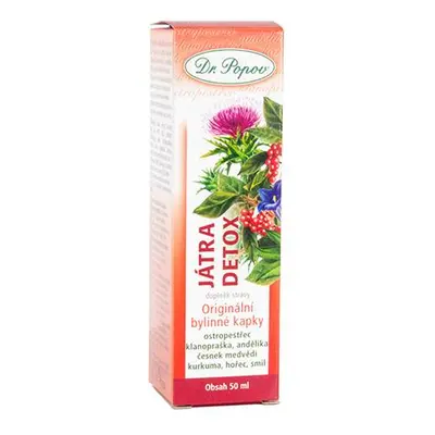 Játra detox, originální bylinné kapky, 50 ml Dr. Popov