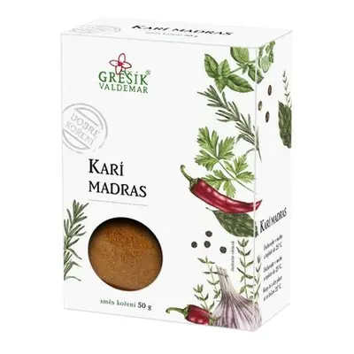 Valdemar Grešík - Natura s.r.o. Karí Madras 50 g GREŠÍK Dobré koření