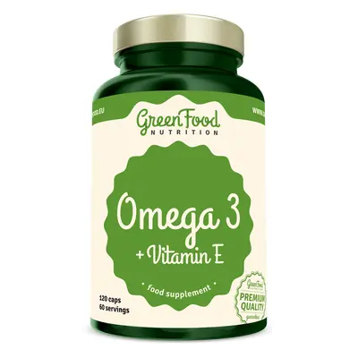 GreenFood Nutrition Omega 3 + Vitamín E 120 kapslí