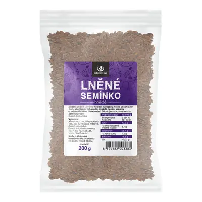 Allnature Lněné semínko hnědé, 200 g