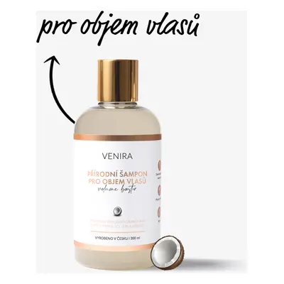 VENIRA přírodní šampon pro objem vlasů - VOLUME BOOSTER, kokos, 300 ml