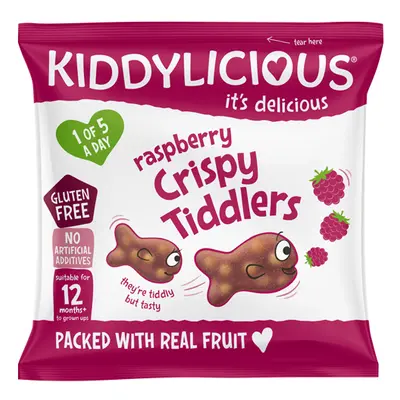 Kiddylicious Křupavý rýžové rybičky malinové, 12g