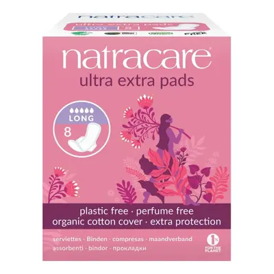 NATRACARE Menstruační vložky Ultra Extra LONG s křidélky 8 ks