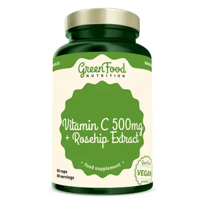 GreenFood Nutrition Vitamin C 500 + Extrakt ze šípků 60 kapslí