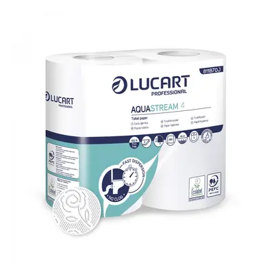 Lucart Professional LUCART AQUASTREAM 4 - toaletní papír, 4 ks