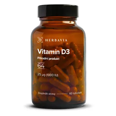 Herbavia Vitamín D3, 60 kapslí