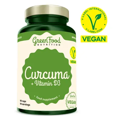 GreenFood Nutrition GreenFood Curcuma + Vitamín D3, 90 ks