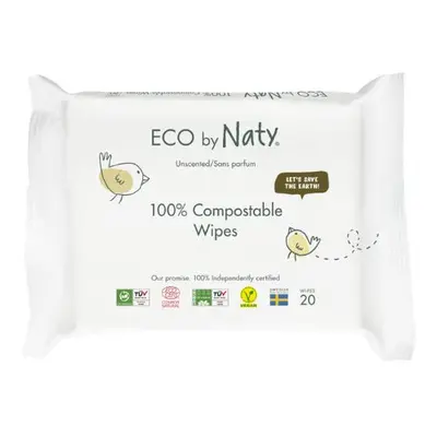 Vlhčené ubrousky ECO by Naty bez vůně - pro citlivou pokožku (20 ks) - cestovní balení