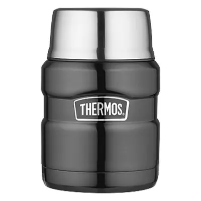 THERMOS Termoska na jídlo se skládací lžící a šálkem - metalicky šedá 0,47