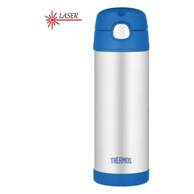 THERMOS Dětská termoska s brčkem - modro-stříbrná 0,47