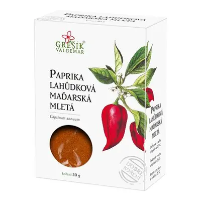 Valdemar Grešík - Natura s.r.o. Paprika lahůdková maďarská mletá 50 g GREŠÍK Dobré koření