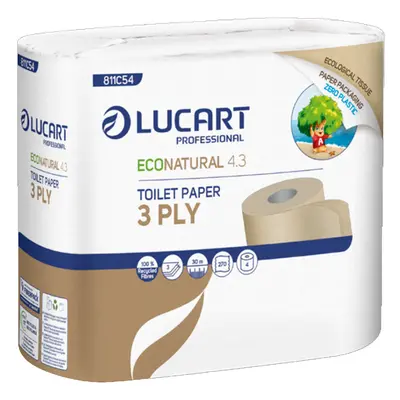 Lucart Professional Lucart Econatural 4.3 - toaletní papír 30 m, 4 ks