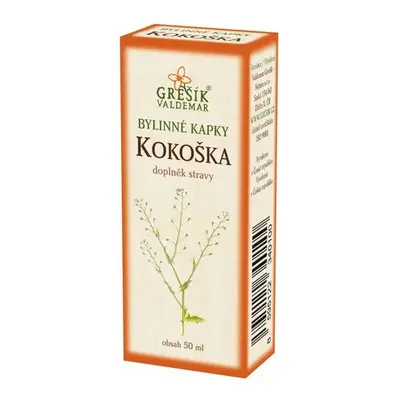 Valdemar Grešík - Natura s.r.o. Kokoška kapky 50 ml GREŠÍK-Z-40% líh, Bylinné kapky