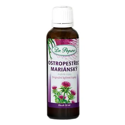 Ostropestřec mariánský, originální bylinné kapky, 50 ml Dr. Popov