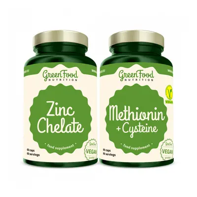 GreenFood Nutrition Methionin + Cysteine 90 kapslí + Zinc Chelate 60 kapslí