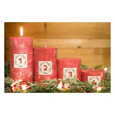 Vánoční balení - AROMKA - Adventní Set 4 válců , průměr 6,4 cm - Vánoční Punč