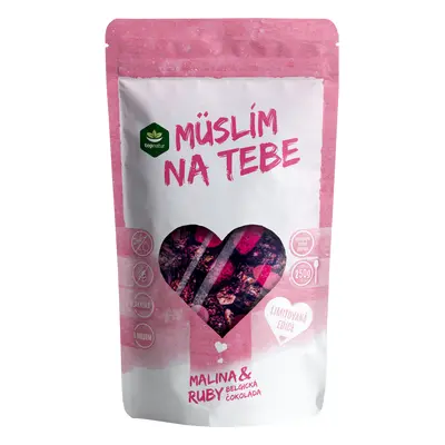 Topnatur Müslím na Tebe Malina & Belgická RUBY čokoláda, 250 g