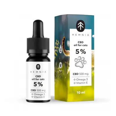 Hemnia CBD olej pro kočky – 5 % CBD, 500 mg, 10 ml