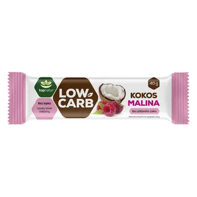 Topnatur LOW CARB tyčinka kokos malina, 40 g