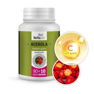 Herbavis Acerola Vitamin C, 90+10 kapslí zdarma