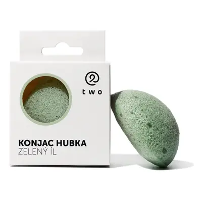 Twocosmetics Konjac houba na čištění pleti se zeleným jílem, kompostovatelná, 1 ks