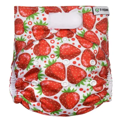 T-TOMI Kalhotková plena AIO - přebalovací set suchý zip, strawberries