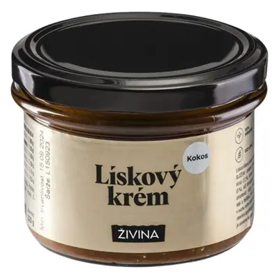 Živina Lískový krém s kokosem, slazený datlovým sirupem, 220 g