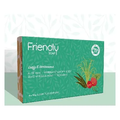 Friendly Soap přírodní mýdlo dárková sada mýdel Leafy and Herbaceous 4x 95g