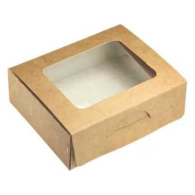 EcoPack Papírový box EKO na jídlo 100x80x35 mm hnědý s okénkem 300 ml ba1/50 ks Balení: 50