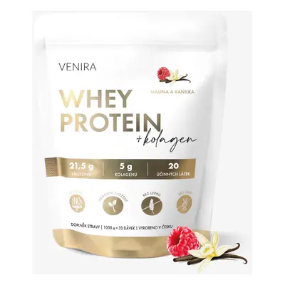 VENIRA whey protein, malina-vanilka, 1000 g