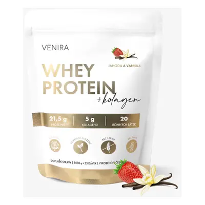 VENIRA whey protein, jahoda-vanilka, 1000 g