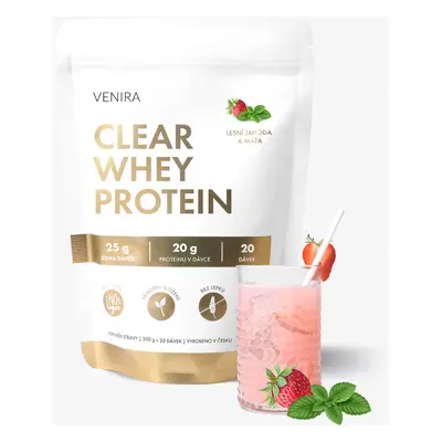 VENIRA clear whey protein, proteinová limonáda, jahoda-máta, 500 g