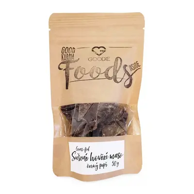 GOODIE Grass-fed sušené hovězí maso - Jerky - černý pepř 50 g