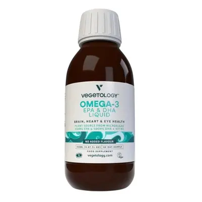 Vegetology Omega-3 EPA a DHA Liquid bez příchutě, 150ml