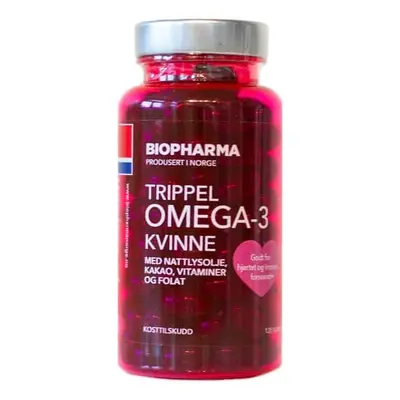 Biopharma Trippel OMEGA 3 Quinne Cocoa, 120 kapslí