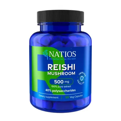 Natios Reishi Extract 500 mg, 40% polysacharidů, 90 kapslí