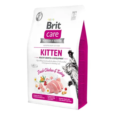 Brit Care Cat krmivo bez obilovin pro zdravý růst a vývoj koťat s kuřetem a krocanem, 2 kg